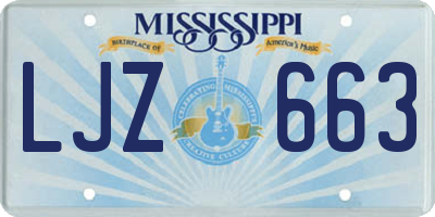 MS license plate LJZ663