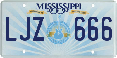MS license plate LJZ666