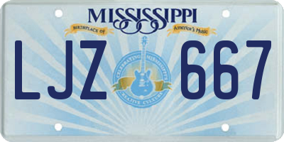 MS license plate LJZ667