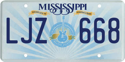 MS license plate LJZ668