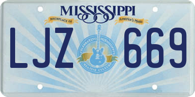 MS license plate LJZ669