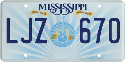 MS license plate LJZ670
