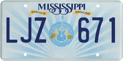 MS license plate LJZ671