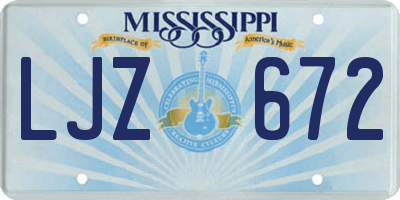 MS license plate LJZ672