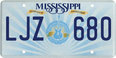 MS license plate LJZ680