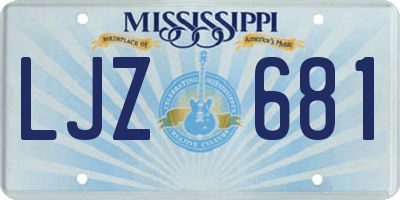 MS license plate LJZ681