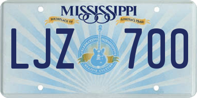 MS license plate LJZ700