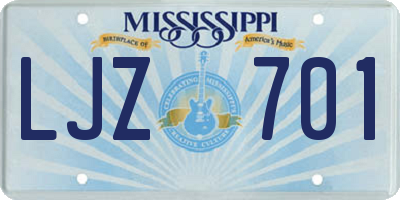 MS license plate LJZ701