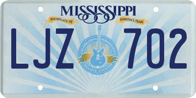 MS license plate LJZ702