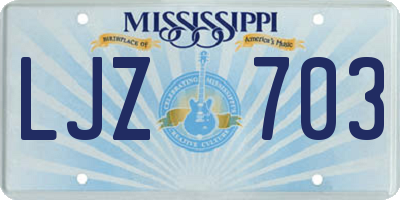 MS license plate LJZ703