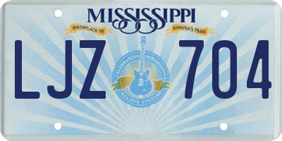 MS license plate LJZ704