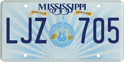 MS license plate LJZ705