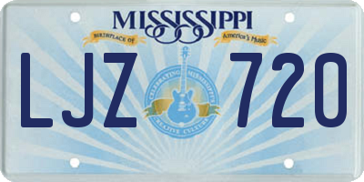 MS license plate LJZ720