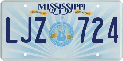 MS license plate LJZ724
