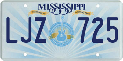 MS license plate LJZ725