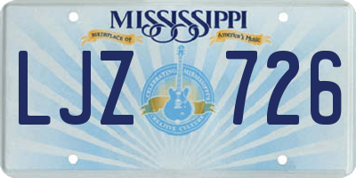 MS license plate LJZ726