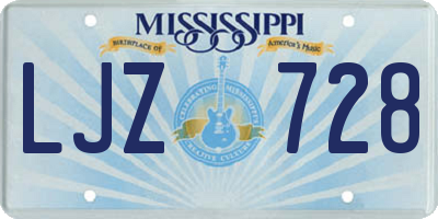 MS license plate LJZ728