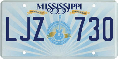 MS license plate LJZ730