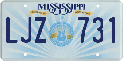 MS license plate LJZ731