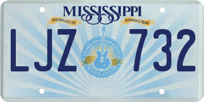 MS license plate LJZ732