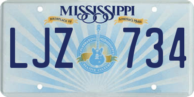 MS license plate LJZ734