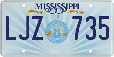 MS license plate LJZ735
