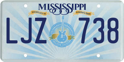 MS license plate LJZ738