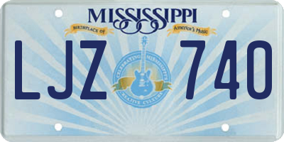 MS license plate LJZ740
