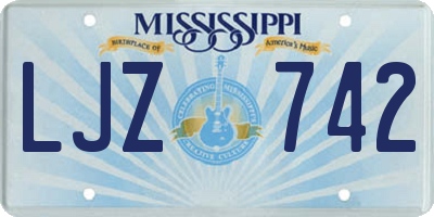 MS license plate LJZ742