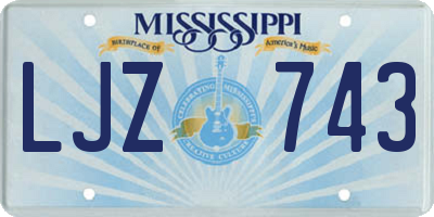MS license plate LJZ743