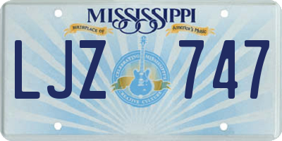 MS license plate LJZ747