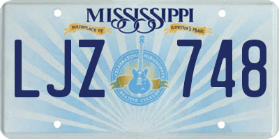 MS license plate LJZ748