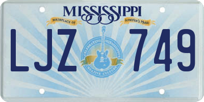 MS license plate LJZ749