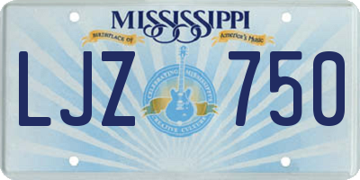 MS license plate LJZ750
