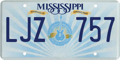 MS license plate LJZ757