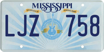 MS license plate LJZ758