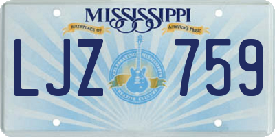 MS license plate LJZ759