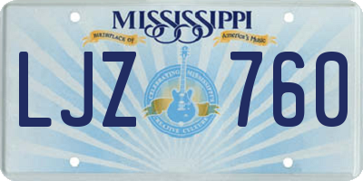 MS license plate LJZ760