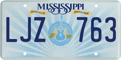 MS license plate LJZ763