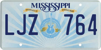 MS license plate LJZ764