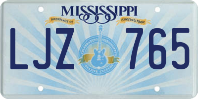 MS license plate LJZ765