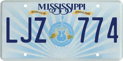 MS license plate LJZ774