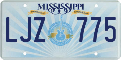 MS license plate LJZ775