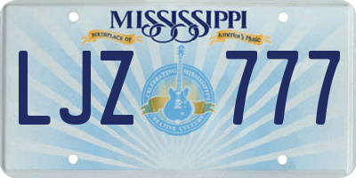 MS license plate LJZ777