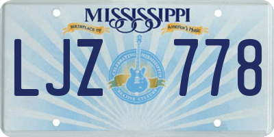 MS license plate LJZ778