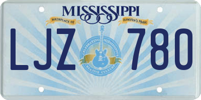 MS license plate LJZ780