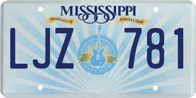 MS license plate LJZ781