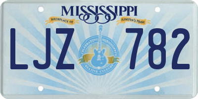 MS license plate LJZ782
