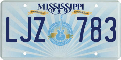 MS license plate LJZ783