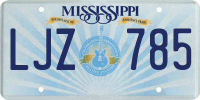 MS license plate LJZ785
